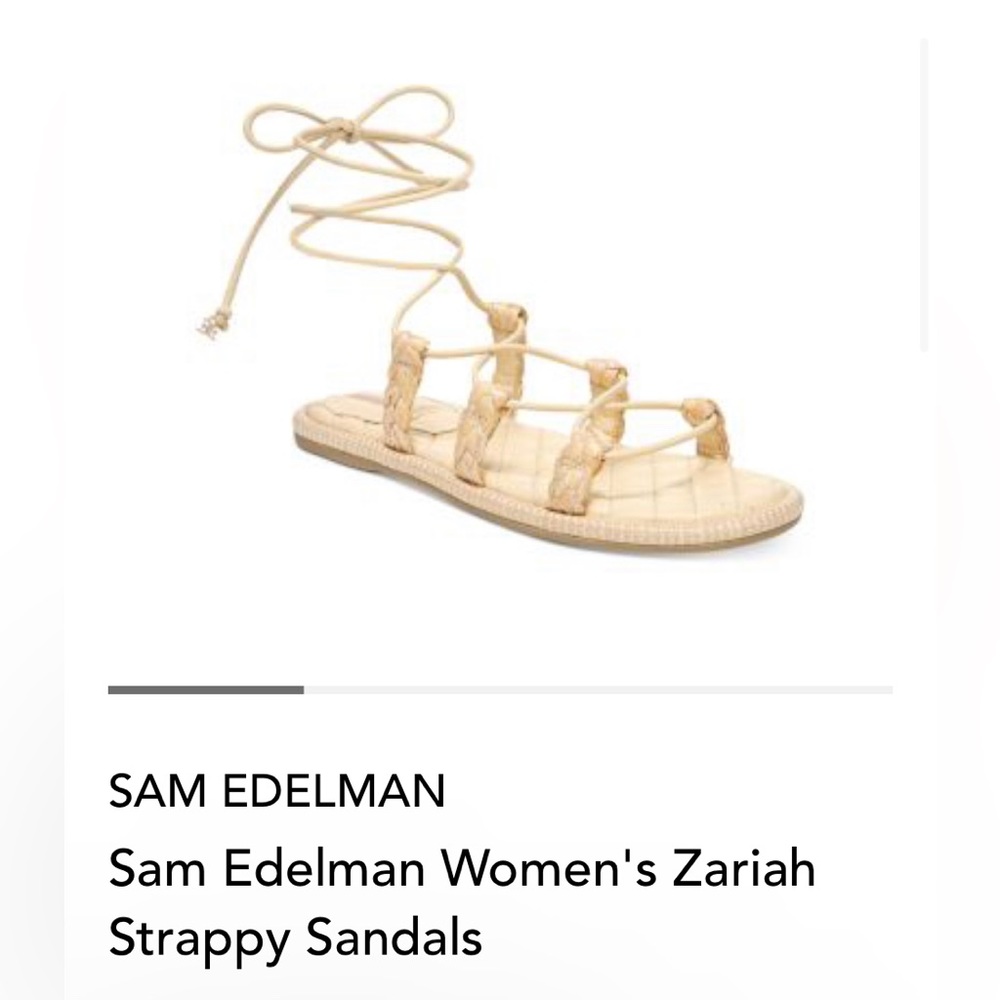 Sam Edelman Beige Lace-Up Strappy Sandals